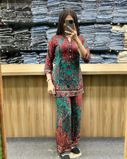 Printed Asymmetric Rayon Co-Ord Set