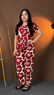 Retro Poppy Print Matching Co-ord Set