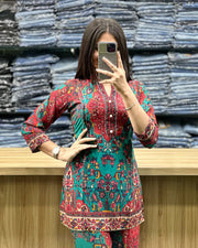 Printed Asymmetric Rayon Co-Ord Set