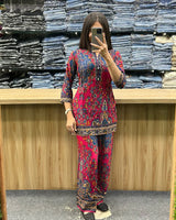 Printed Asymmetric Rayon Co-Ord Set