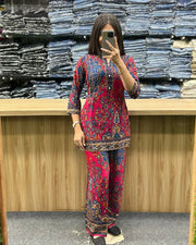 Printed Asymmetric Rayon Co-Ord Set