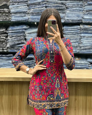 Printed Asymmetric Rayon Co-Ord Set