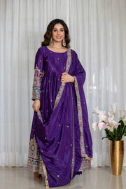 Royal Glow Pure Chinnon Silk Gown Set