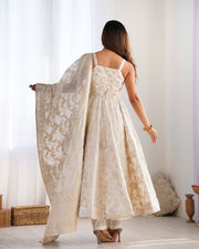 Grand New Arrival – Banarasi Jacquard Dola Silk Anarkali Set