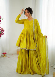 Graceful Mirror Elegance Sharara Set