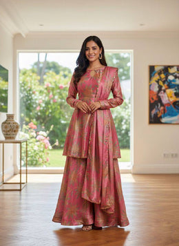 Elegant Chinon Silk Digital Print Palazzo Set