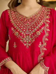 Pink Kent Designer Kurti Set