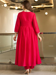 Pink Kent Designer Kurti Set