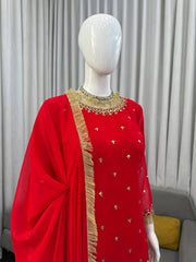 Lace Whisper Designer Top–Sharara Set