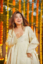 Royal Noor Chinnon Silk Gown Palazzo Set