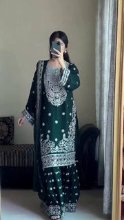 Elegant Spark Designer Top–Plazzo Set