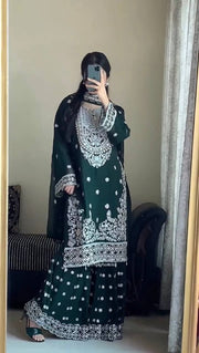 Elegant Spark Designer Top–Plazzo Set