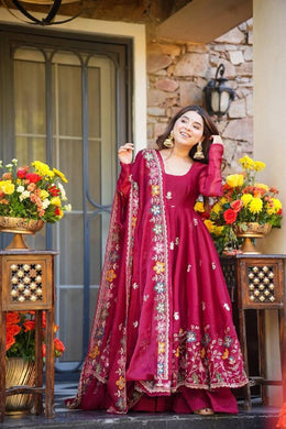 Ethereal Bloom Organza Anarkali Palazzo Set