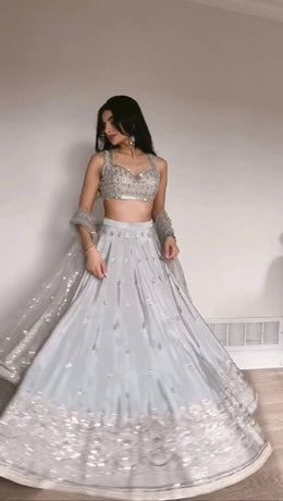 Designer Japan Satin Lehenga Set – Grace with a Glam Touch