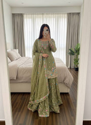 Royal Aura Designer short-kurta–Sharara Set