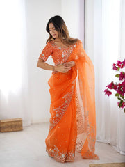 Ethereal Grace Heavy Organza Silk Saree