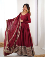 Silk Aura Designer Gown Set