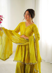 Graceful Mirror Elegance Sharara Set