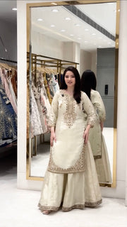 Premium GMY Silk Embroidered Plazzo Set