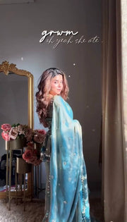 Elegant Fendy Silk Sharara Set with Real Mirror Work