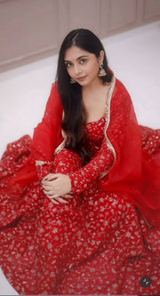 Designer Party Wear Embroidery Gown Set